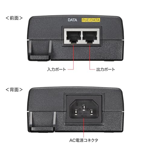 SANWA SUPPLY PoE Injector (Built-in Power Supply, IEEE802.3bt (75W) Compatible) LAN-GIHINJ6