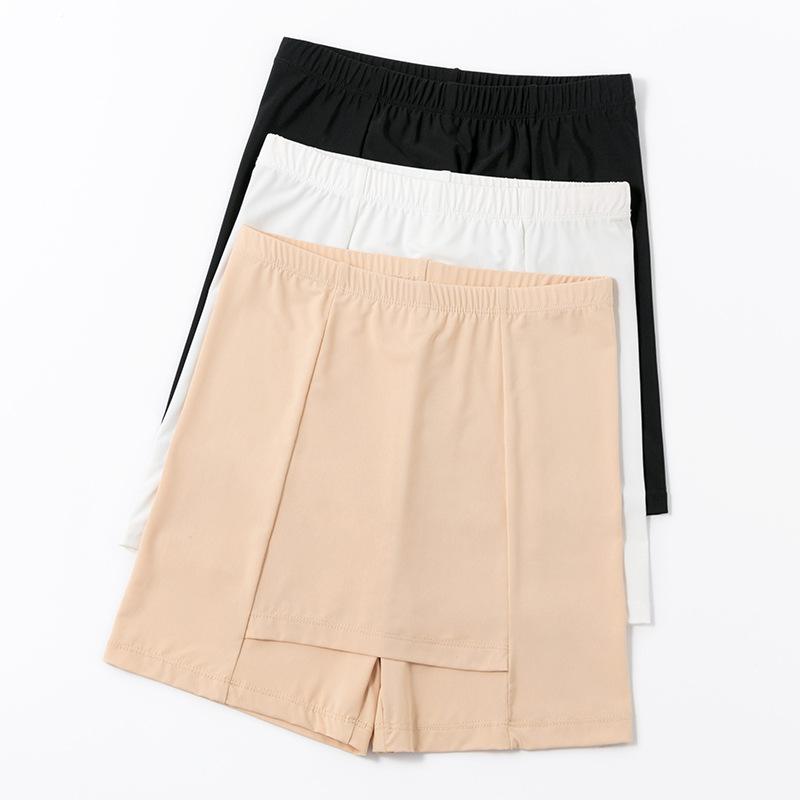Ice Silk High Waist Safety Pants Boxer Women Thin Sliming Fit Women's Summer Shorts Double Layer Seamless Skirt Shorts