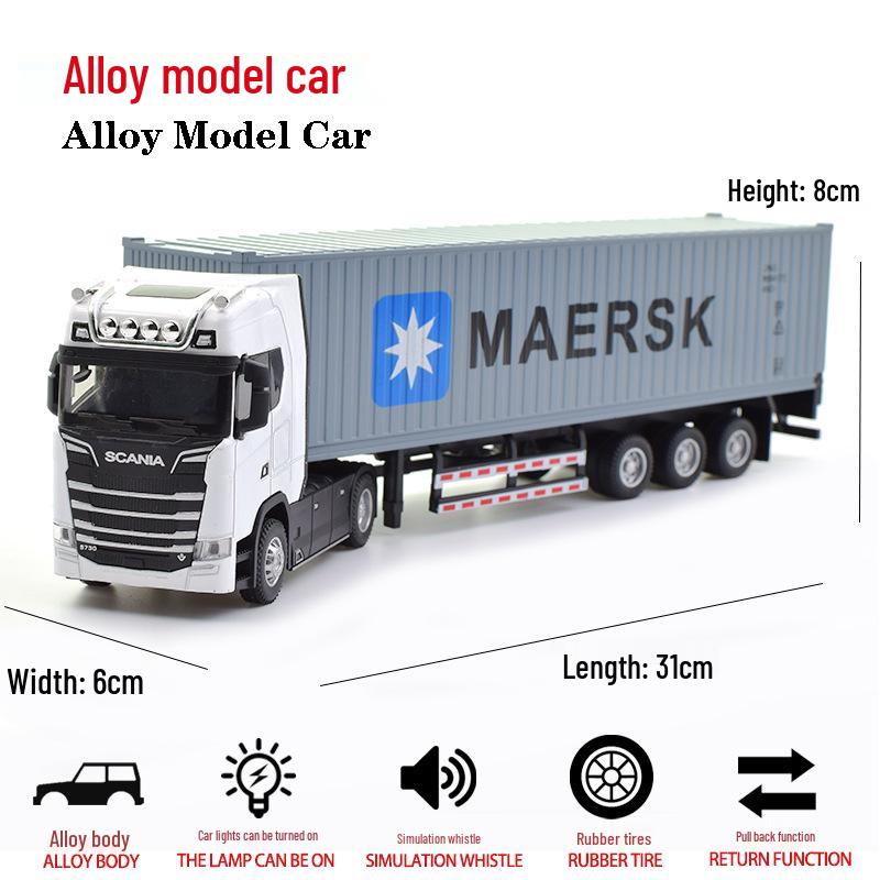 Модель контейнеровоза Scania из сплава - Двухъярусный полуприцеп-игрушка