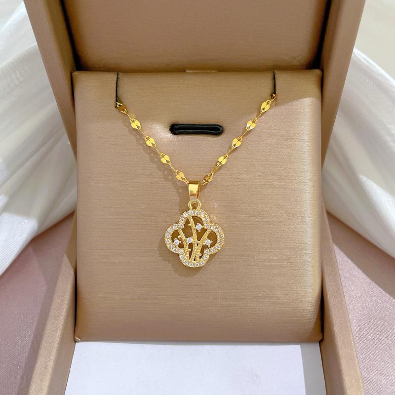 Геометрические Популярные Элементы Роскошное Банкетное Свадебное Ожерелье Женская Универсальная Цепочка на Ключицу Титановая Сталь