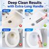 Pumice Stone Toilet Cleaner with Extra Long Handle, Powerfully Removes Yellow Stains, Limescale(Purple, 1A+3B)