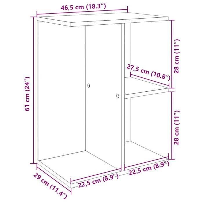 VidaXL Tables de chevet 2 pcs chêne noir 46,5x29x61 cm bois ingénierie, table de nuit, table de lit, table de bout, armoire 858653