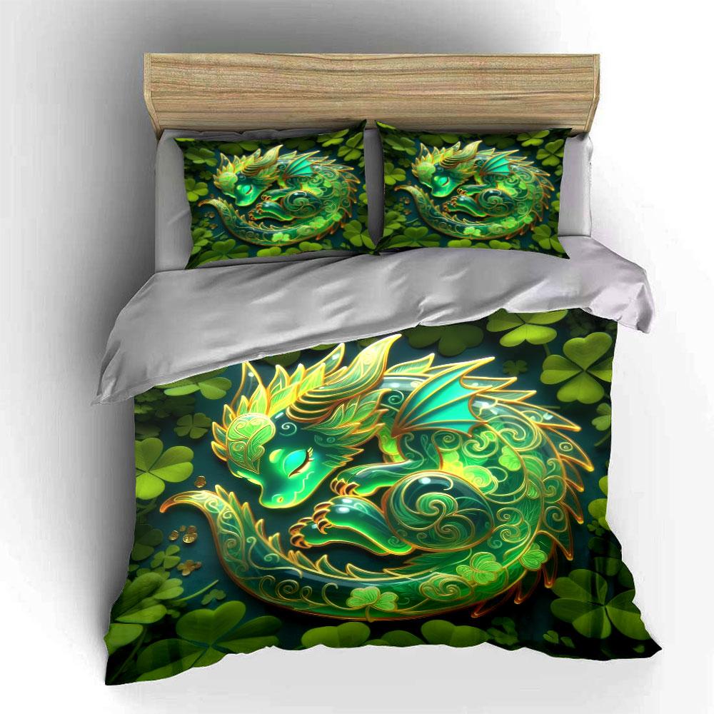"Dragon Art Decor Set" Bedding Set with 1 Duvet Cover 2 Pillowcases Single Double King Queen, Gift