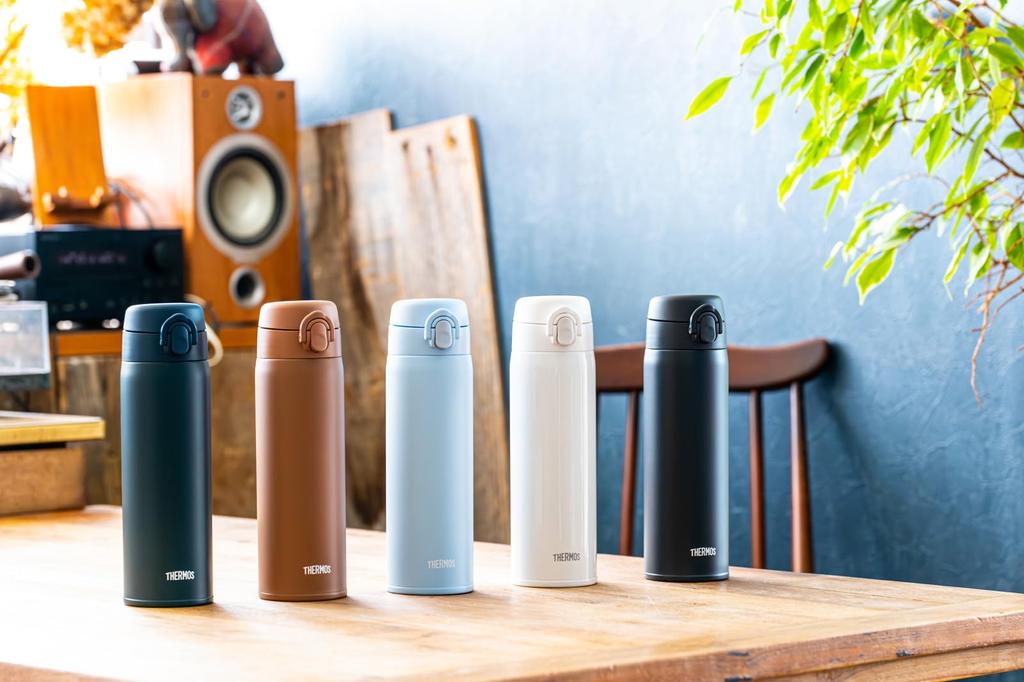 Thermos Vacuum Insulated Portable Dark Removable Spout for Easy and Stainless Steel Keeps Drinks Hot or DGY Mug, 500ml, Gray, Cleaning,