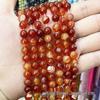 Бин Синь Ювелирные изделия: Красный полосатый агат круглые бусины для DIY ювелирных аксессуаров