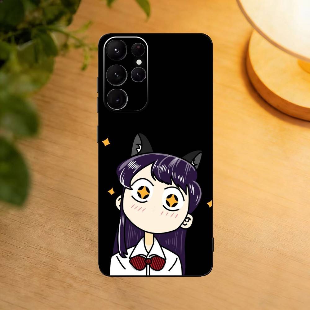 Чехол для телефона Komi Can't Communicate для Samsung S25,24,21,22,23,30,Ultra,20,Plus,Fe,Lite,Note Мягкий черный чехол