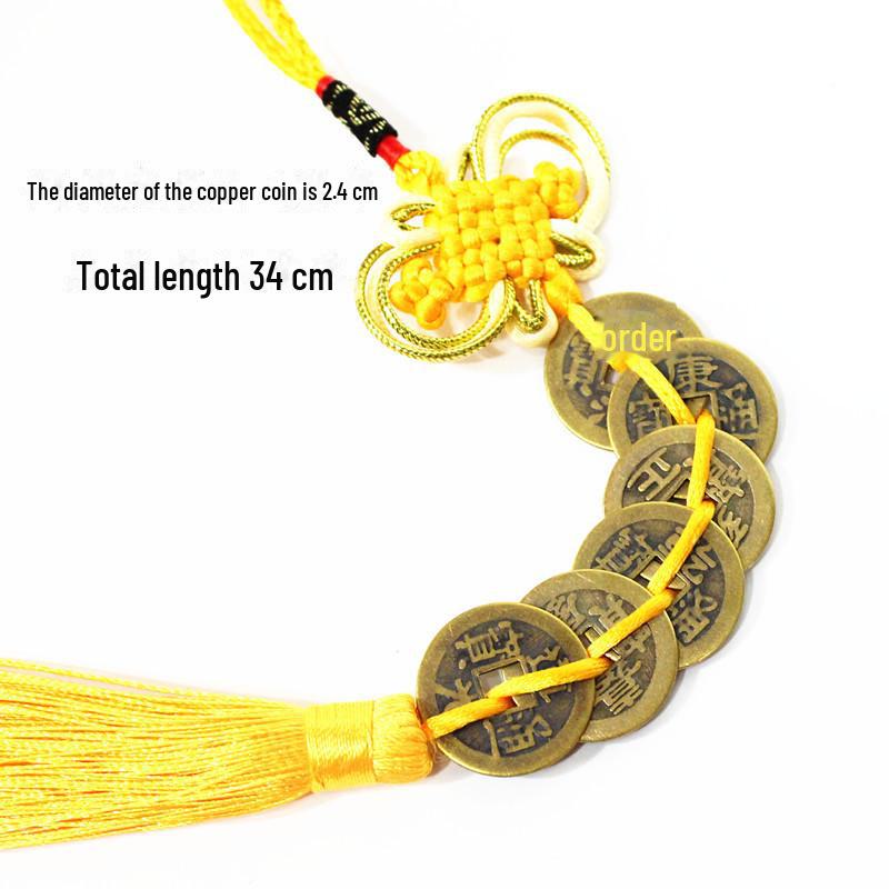 Emperors' Coins Pendant: Five or Six Copper Coin Gourd Pendants, Ideal As Gifts