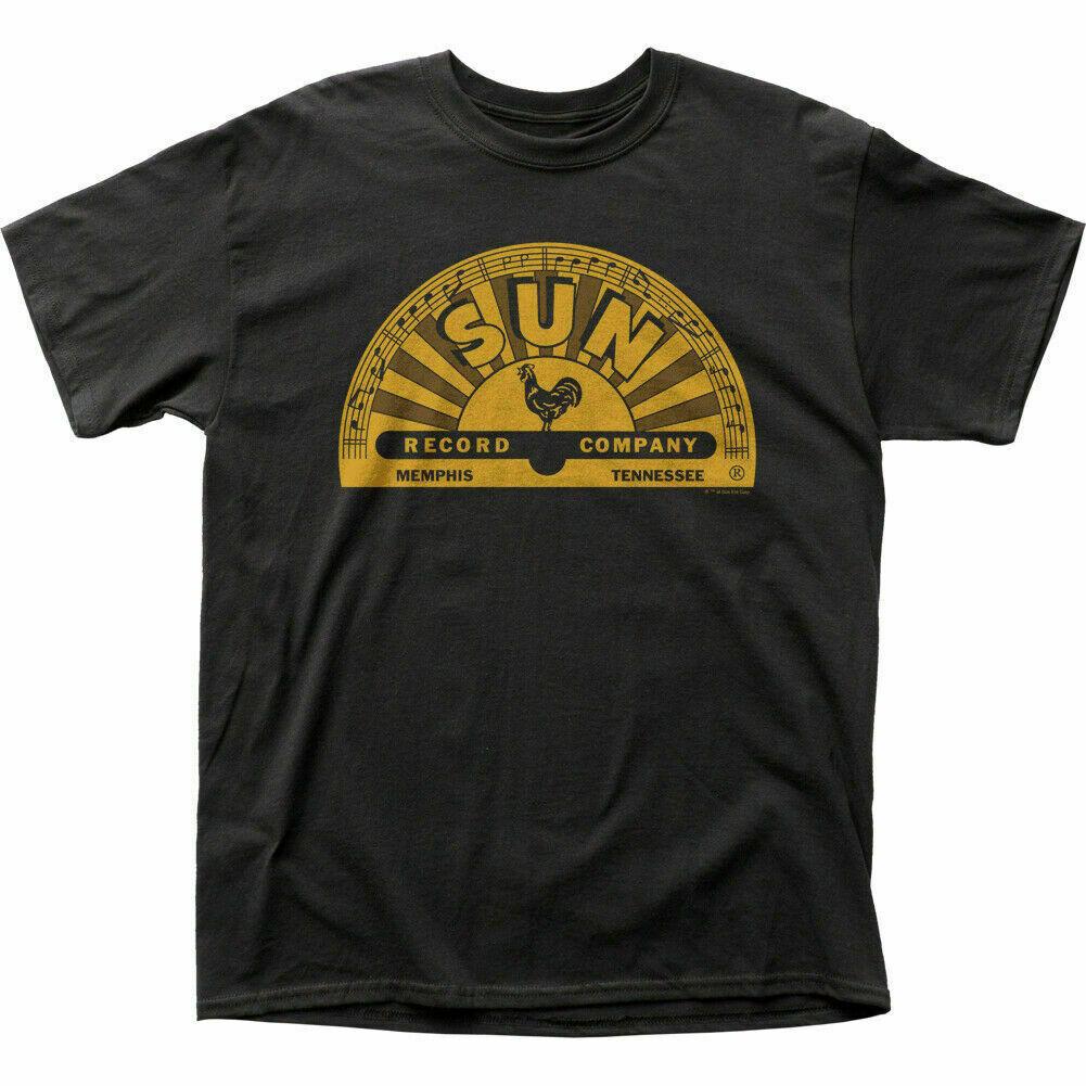 Sun Records Memphis Logo T-shirt Mens Licensed Rock N Roll Music Retro Tee Black