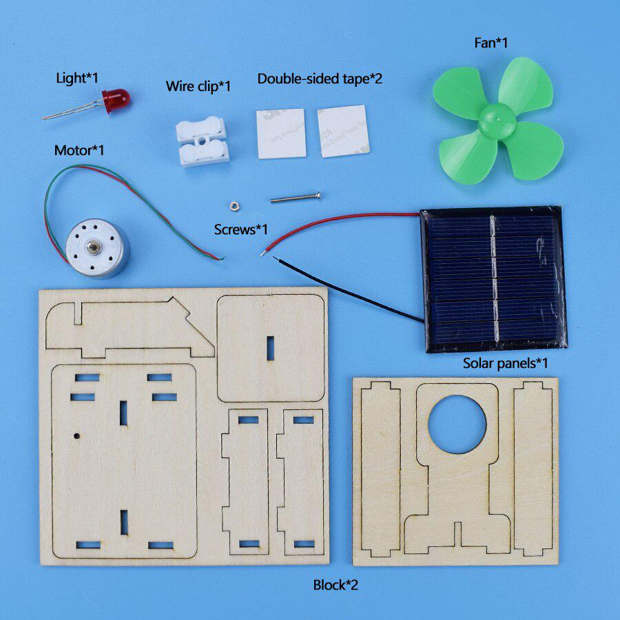 Модель вентилятора с питанием от солнечной и ветровой энергии, набор «сделай сам», научные игрушки для детей, комплект образовательных моделей ручной сборки, деревянные игрушки, подарок