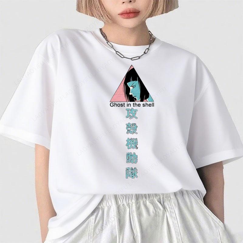 Ghost In The Shell Kusanagi Motoko Anime Graphic Tshirt Unisex Vintage Unisexga Casual Loose Polyester Harajuku Print Unisex Tops