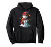 Snowman Christmas Motif Illustration Family Snowman Hoodie X-Mas