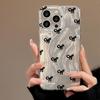 Luxury Laser Silver Bow Phone Case For iPhone 16 Pro Case iPhone 11 13 12 14 15 Pro Max Plus Bowknot Soft Shockproof Cover Funda