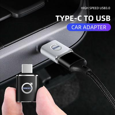 Мини-адаптер-конвертер Type-C на USB-A для зарядки автомобиля для Volvo V60 XC60 XC90 S60 XC40 V40 S80 T6 V90 EX90 S90 V70