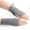 1 пара осенне-зимних перчаток без пальцев, трикотажные, высокоэластичные, нескользящие, с запястьем
