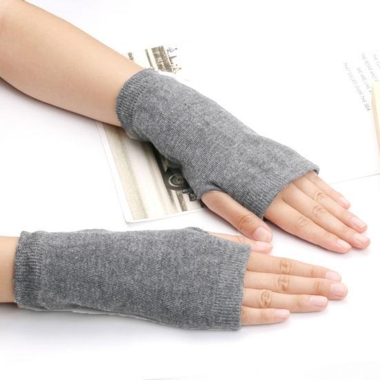 1 пара осенне-зимних перчаток без пальцев, трикотажные, высокоэластичные, нескользящие, с запястьем