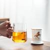 Стеклянная кружка 400 мл с керамическим фильтром-вкладышем для разделения чая и воды, чашка для заваривания чая