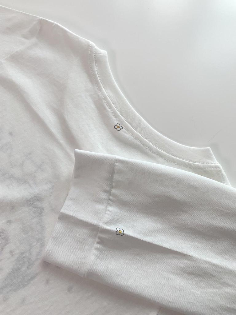 In-Stock: Korean Cotton Round Neck Print T-Shirt - Lily Girl 2025 Summer Slim-Fit Casual Top