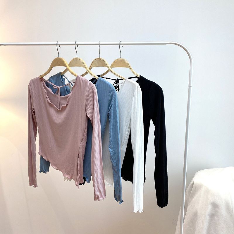 Розовая уникальная футболка с длинным рукавом и неровным подолом с разрезом, базовый слой, топ для защиты от солнца