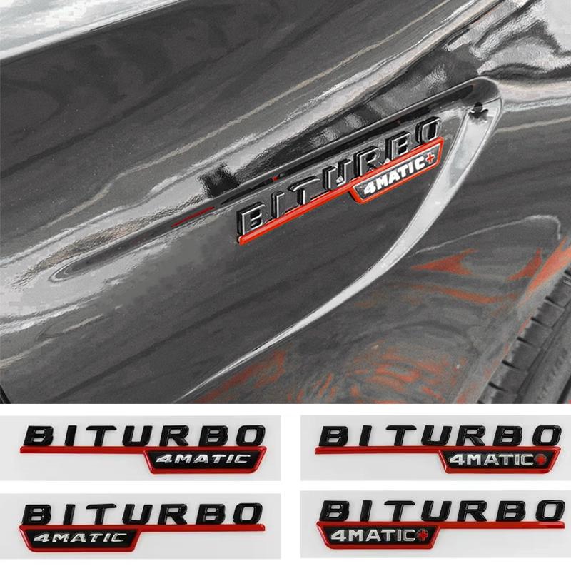 3D Car Fender BITURBO 4MATIC+ Badge Emblem Stickers