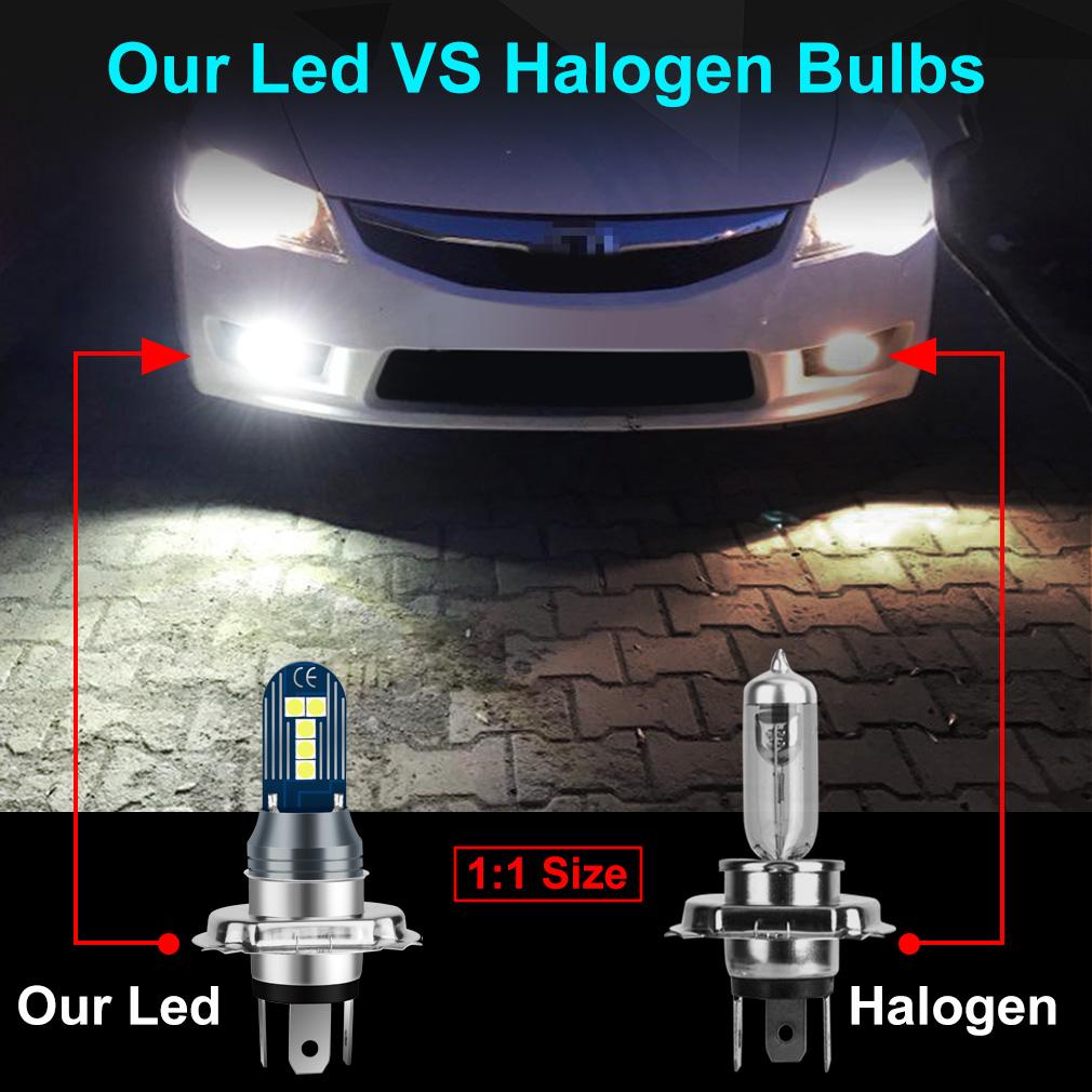 1 шт., 1600 лм H4, светодиодная фара для мотоцикла, 6 Вт, белая, зеленая, дальнего/ближнего света, светодиодная мото лампа для мотоцикла, скутера, мопеда, фара постоянного тока 12 В