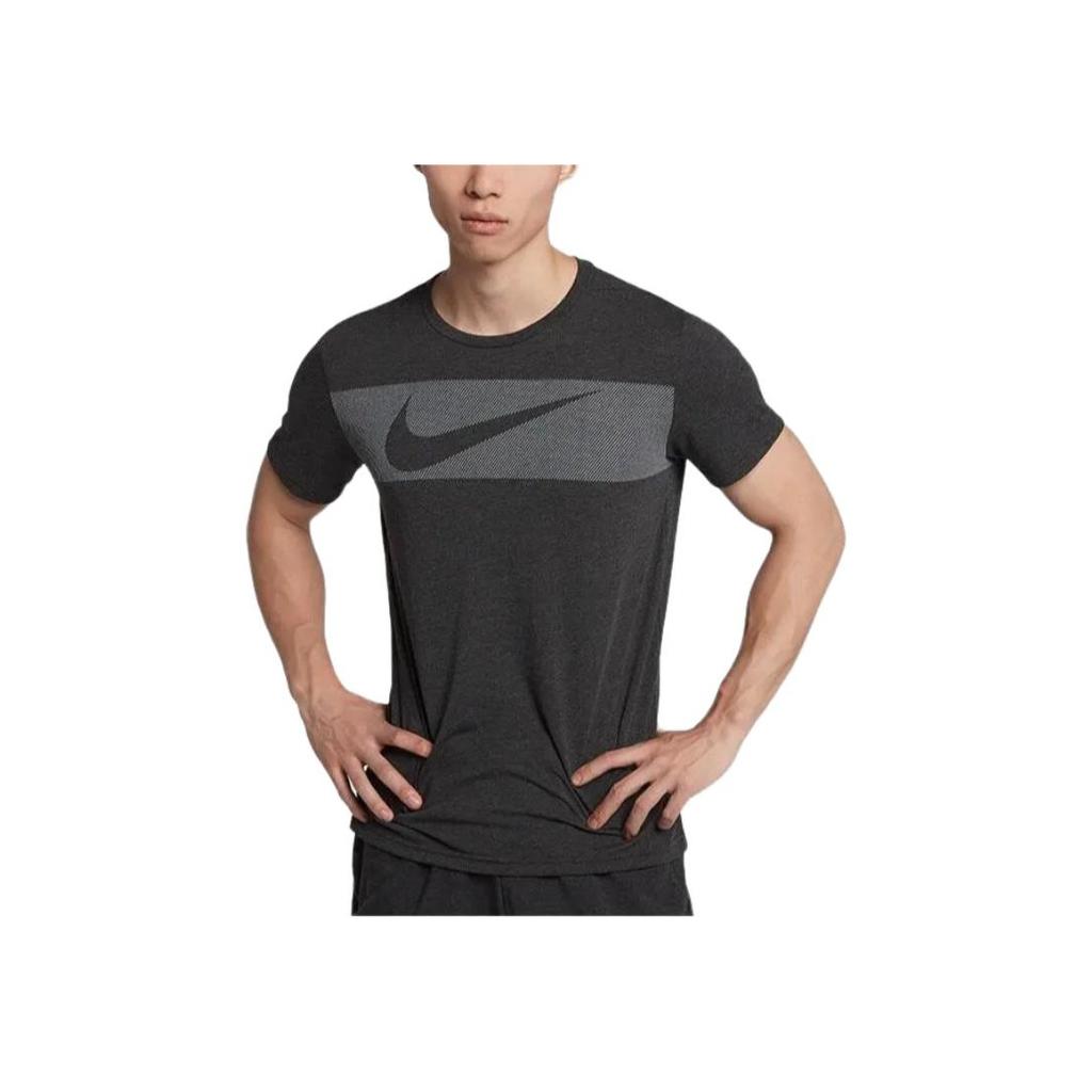 Nike Логотип Трикотаж Круглый вырез Спорт Влагоотводящая Футболка с коротким рукавом Мужские топы AJ8005-032