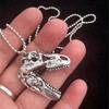 Бутик ручной работы, Серебряный кулон для мужчин и женщин, Ретро ожерелье с черепом Тираннозавра Рекс.