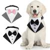 Pet Tuxedo Wedding Bandana Collar with Bow Tie Adjustable Dog Neck Tie Puppy Kitten Collar Animal Accessories