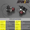 Wireless Bluetooth Dual Driver Earbuds 3.5mm Jack Sports Dynamic Headphones Extra Bass Stereo Sound Hands-Free Mic