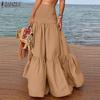 Women Holiday High Waist Loose Casual Long Skirts