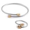 Simple Pearl Adjustable Bracelet Cable Two-Color Fashion Titanium Steel Bracelet
