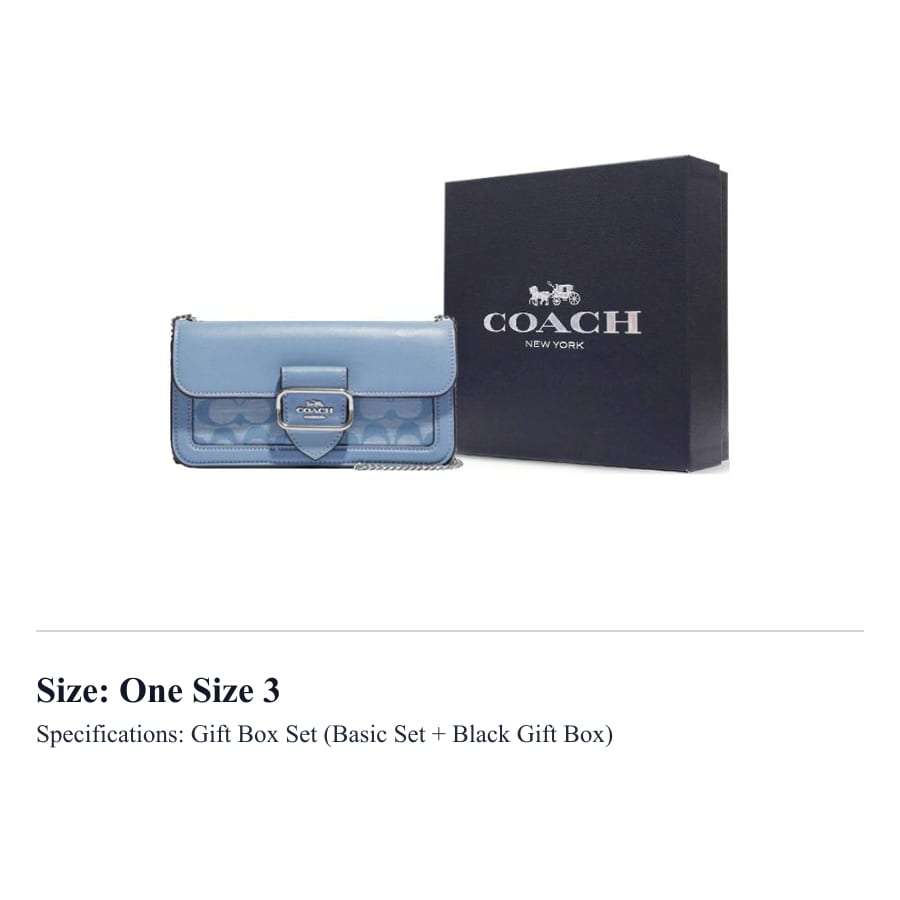 COACH Morgan Fabric With Cow Leather Shoulder Bag, Crossbody Bag Small Women's Cornflower Blue CH150-SVM6A