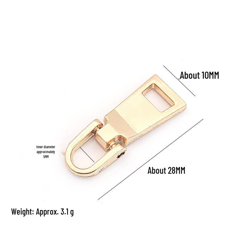 Size 3/5 Detachable Metal Zipper Pull Tab Accessory for Bags and Clothing Replacement
