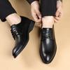 Молодежная уличная мужская кожаная обувь со встроенным подъемом каблука, мягкой подошвой, модная, универсальная, формальная, для бизнеса, всесезонная, прочная, повседневная, удобная обувь