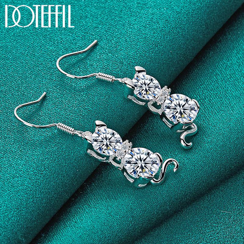 Серьги-кошки из стерлингового серебра 925 пробы, модные украшения