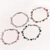 Sparkling Stones Rhinestone Bracelet Colorful Crystal Leaf Vine Bracelet  Wedding Jewelry