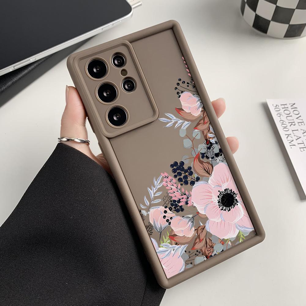Мягкий ТПУ чехол для Samsung A55 5G S25 Ultra S24 FE A54 A16 A15 A53 A35 A34 A14 A13 A06 A05 A05s A33 A25 S23 S22 Plus Цветочный чехол