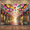 2D Chinese Ancient Street Photo Backdrop Festival Decor Cloth