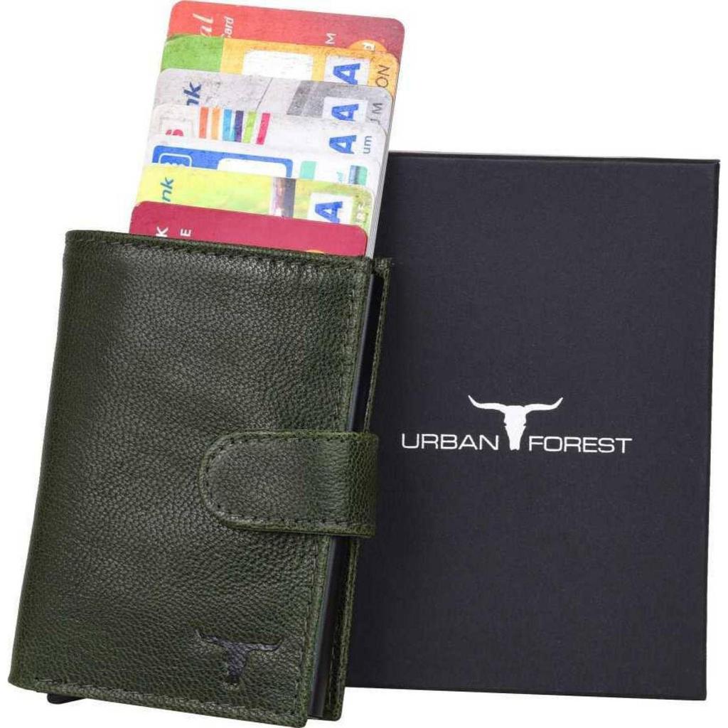 Мужской держатель для RFID-карт из натуральной кожи - стандартный размер  (5 слотов для карт)