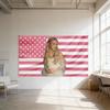 2D Печать Фрейя Гобелен Зомби 4 Стиль Новой Волны Розовый Флаг США Настенное Искусство Легко Повесить Декор для Дома Офиса