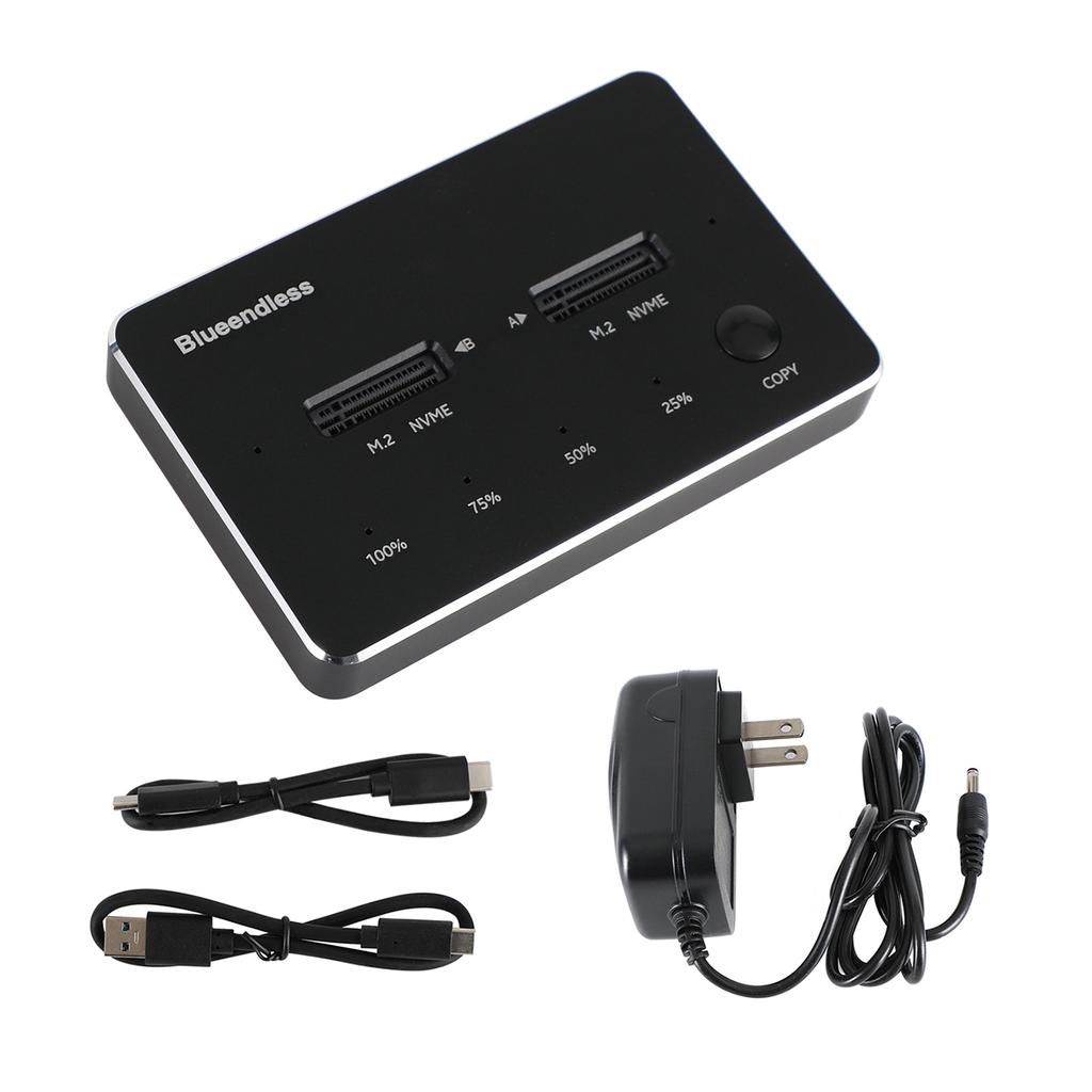 Док-станция NVME Дубликатор SSD M.2 NVME+NVME Корпус для твердотельного накопителя
