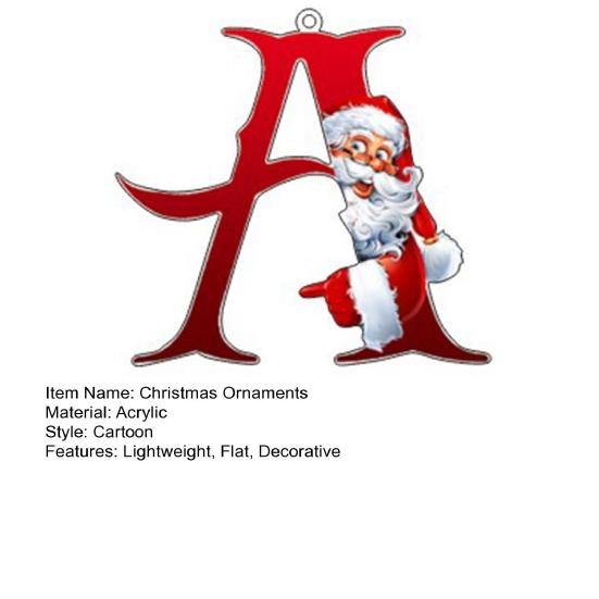 Рождественские украшения, персонализированные 26 букв имени слова елочные подвесные украшения Санта монограмма алфавит акриловый кулон для сумки елка декор