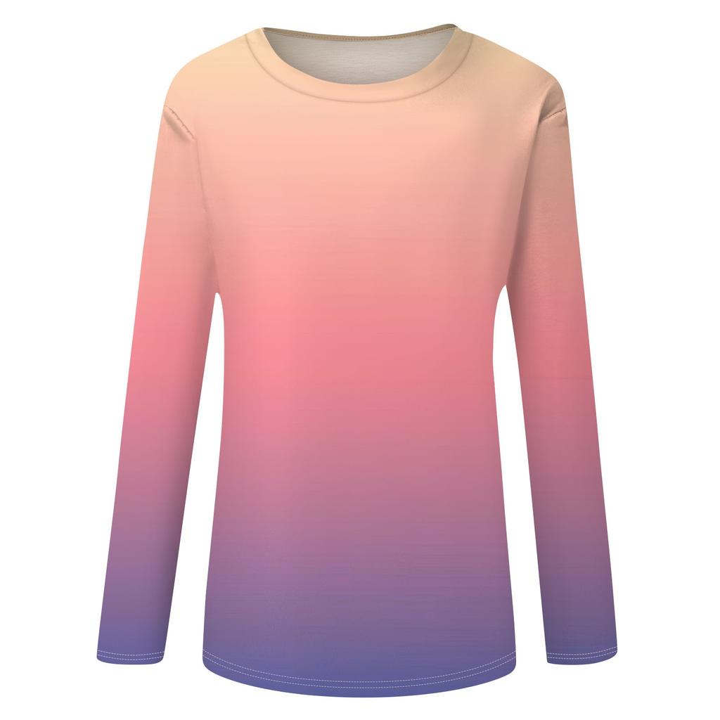 Женские рубашки с длинным рукавом и круглым вырезом, базовая футболка, повседневный топ, осенняя модная туника, облегающие футболки