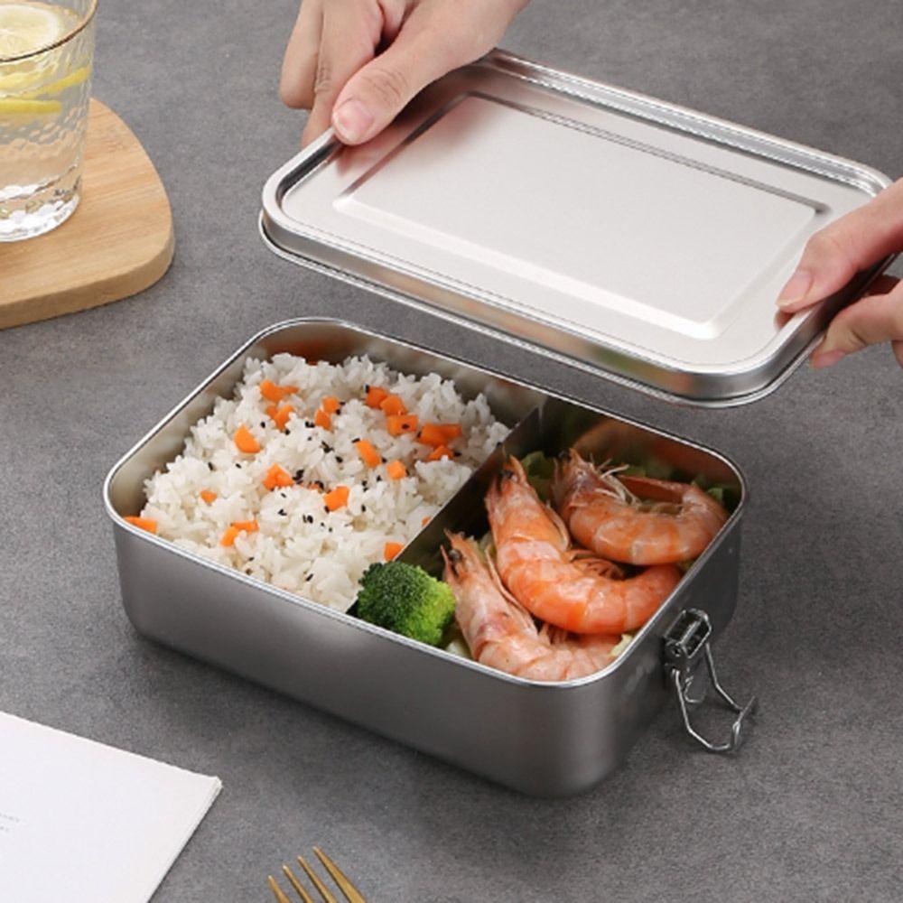 Большая емкость Bento Box из нержавеющей стали, контейнер для хранения продуктов, прочный контейнер для обеда на открытом воздухе