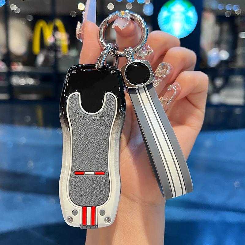 Корпус из цинкового сплава для автомобильного дистанционного ключа Porsche Cayenne Macan 911 Boxster Cayman Panamera, защитный держатель для ключа, автомобильные аксессуары