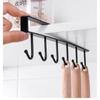 Iron 6 Hooks Storage Shelf Wardrobe Cabinet Metal Under Shelves Mug Cup Hanger Bathroom Kitchen Organizer Hanging Rack Holder#ww