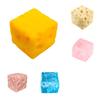 Набор из 5 шт. 5x5 см Сквиши-сыр Игрушка для снятия стресса Мягкие кубики из пены Сенсорные кубики для терапии рук и снижения тревожности