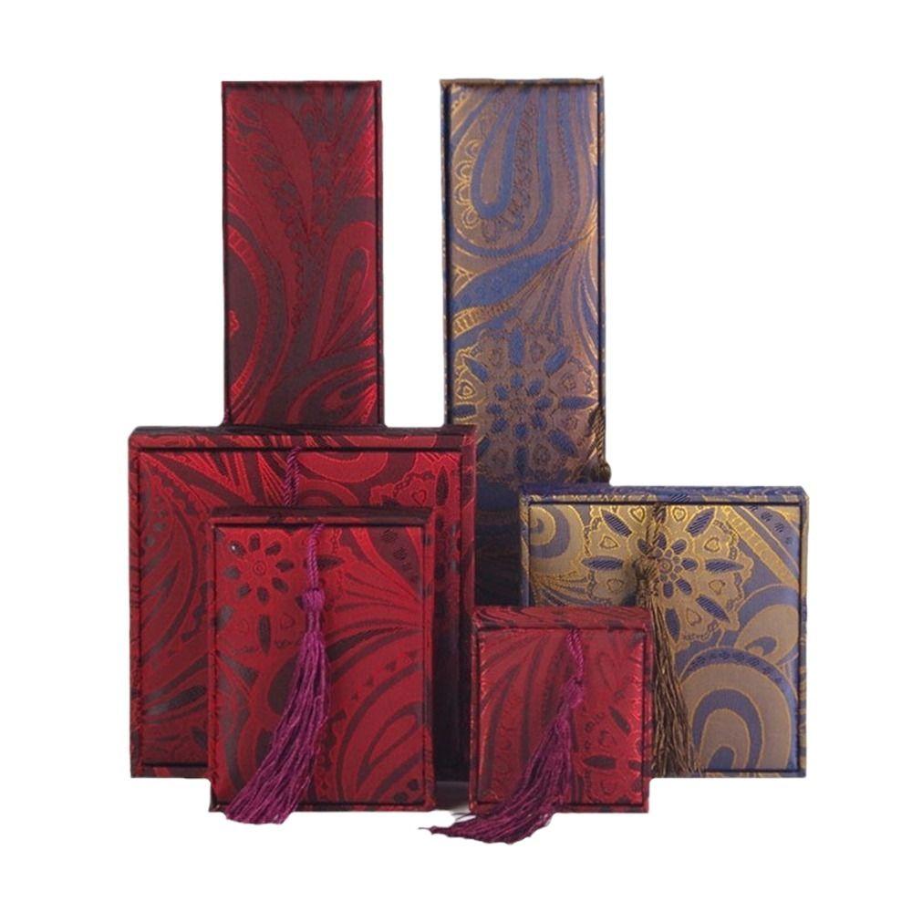 Linen Jewelry Packaging Box Chinese Style Jewelry Display Box Bracelet Storage Box Necklace