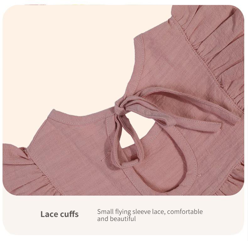 Платье принцессы с рукавами-крылышками для девочек, однотонное, с завязкой на воротнике сзади