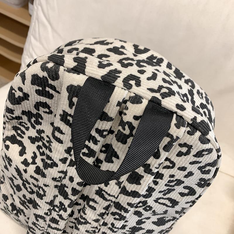 Street trend European and American leopard print school bag 2025 autumn and winter backpack for schoolgirls light casual commuter travel backpack