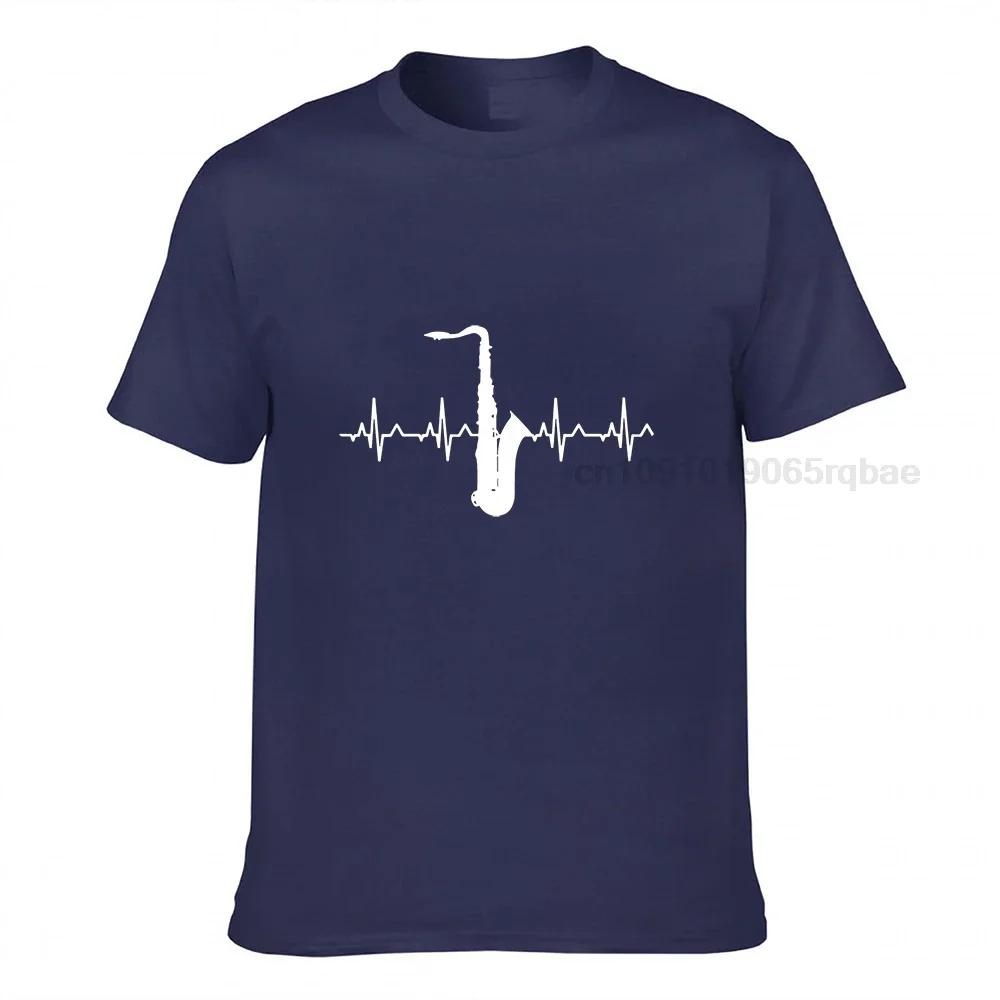 Heartbeat Of Saxophone T Shirt Funny Birthday Gift For Unisex Male Short Sleeve Summer O Neck Cotton Casual Tshirt Dropshipping